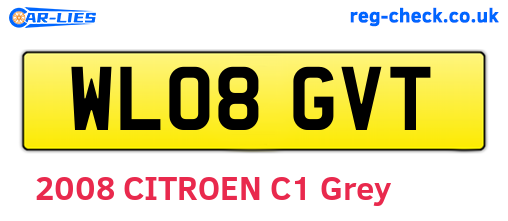 WL08GVT are the vehicle registration plates.