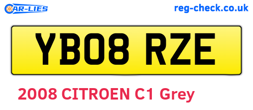 YB08RZE are the vehicle registration plates.