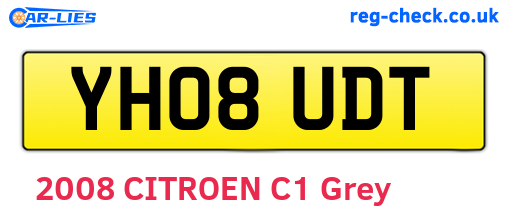 YH08UDT are the vehicle registration plates.