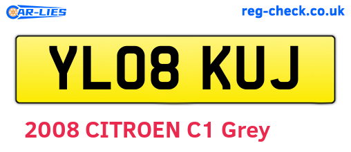 YL08KUJ are the vehicle registration plates.