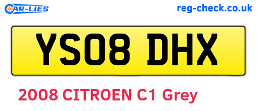 YS08DHX are the vehicle registration plates.