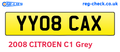 YY08CAX are the vehicle registration plates.