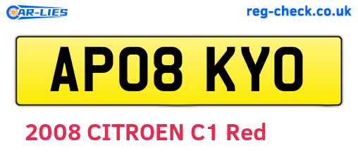 AP08KYO are the vehicle registration plates.