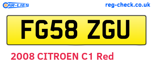 FG58ZGU are the vehicle registration plates.