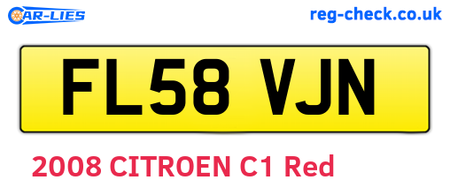 FL58VJN are the vehicle registration plates.