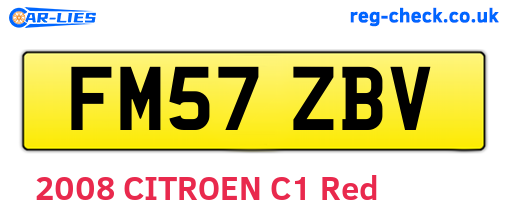 FM57ZBV are the vehicle registration plates.