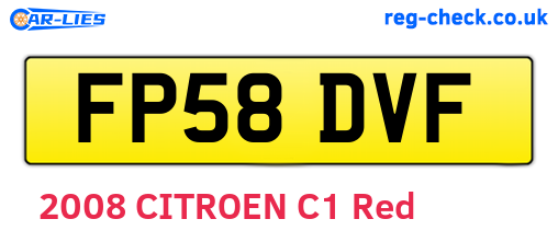 FP58DVF are the vehicle registration plates.