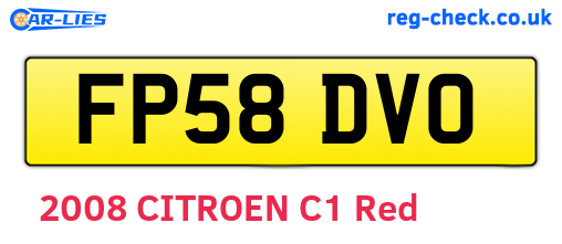 FP58DVO are the vehicle registration plates.