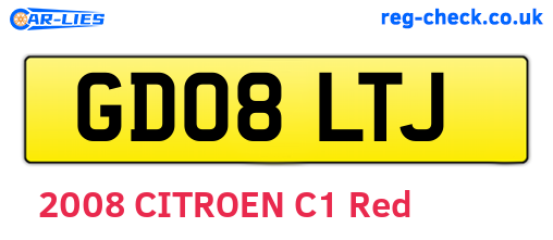 GD08LTJ are the vehicle registration plates.