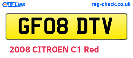 GF08DTV are the vehicle registration plates.