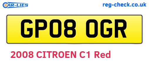 GP08OGR are the vehicle registration plates.