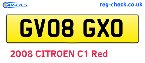 GV08GXO are the vehicle registration plates.