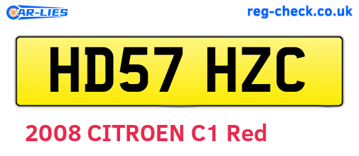 HD57HZC are the vehicle registration plates.
