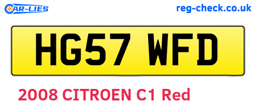 HG57WFD are the vehicle registration plates.