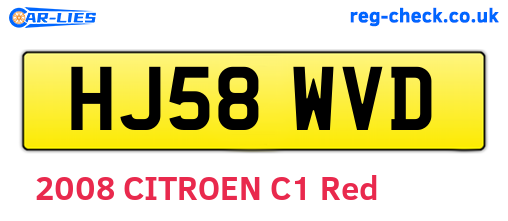 HJ58WVD are the vehicle registration plates.