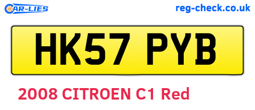 HK57PYB are the vehicle registration plates.