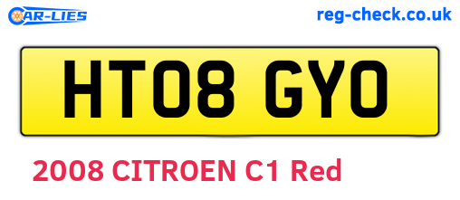 HT08GYO are the vehicle registration plates.
