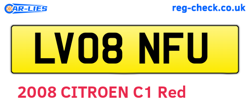 LV08NFU are the vehicle registration plates.