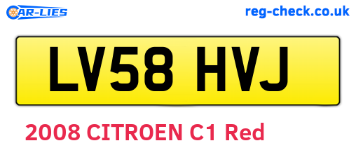 LV58HVJ are the vehicle registration plates.