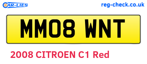 MM08WNT are the vehicle registration plates.