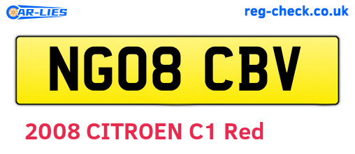 NG08CBV are the vehicle registration plates.