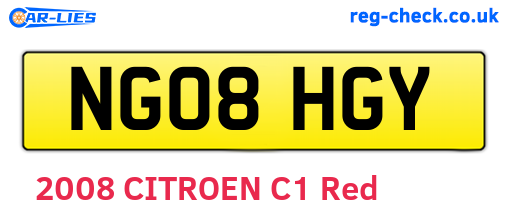 NG08HGY are the vehicle registration plates.