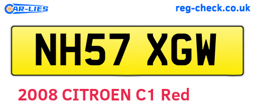 NH57XGW are the vehicle registration plates.