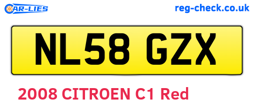NL58GZX are the vehicle registration plates.