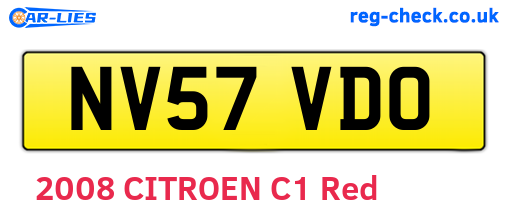 NV57VDO are the vehicle registration plates.