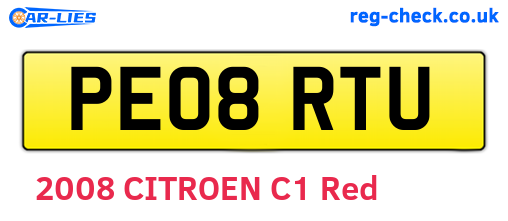 PE08RTU are the vehicle registration plates.