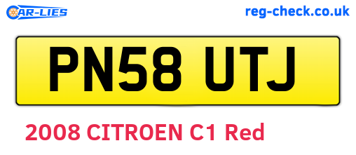 PN58UTJ are the vehicle registration plates.