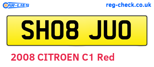 SH08JUO are the vehicle registration plates.