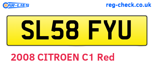 SL58FYU are the vehicle registration plates.