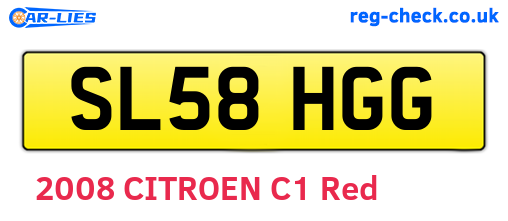 SL58HGG are the vehicle registration plates.