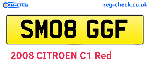 SM08GGF are the vehicle registration plates.
