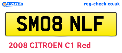 SM08NLF are the vehicle registration plates.