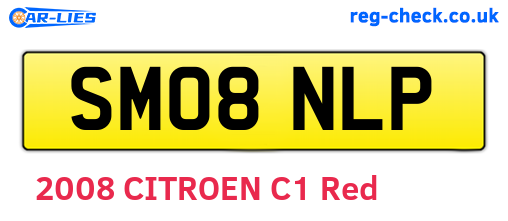 SM08NLP are the vehicle registration plates.