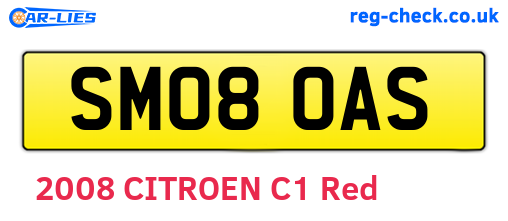 SM08OAS are the vehicle registration plates.