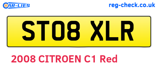 ST08XLR are the vehicle registration plates.