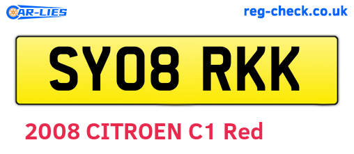 SY08RKK are the vehicle registration plates.