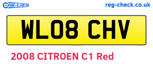 WL08CHV are the vehicle registration plates.