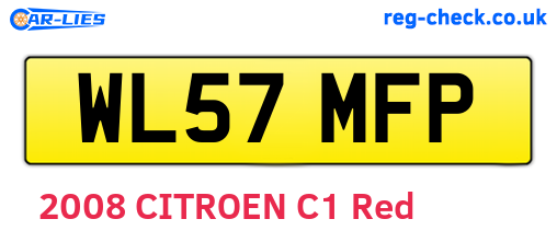 WL57MFP are the vehicle registration plates.