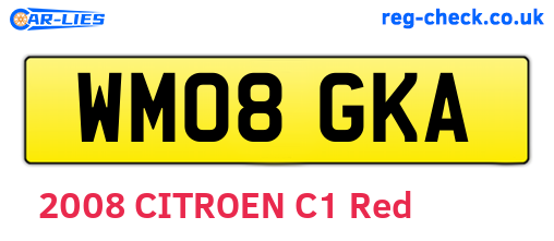 WM08GKA are the vehicle registration plates.