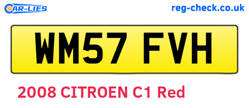 WM57FVH are the vehicle registration plates.