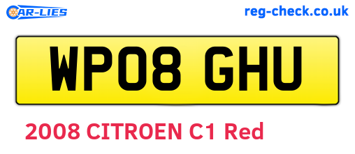 WP08GHU are the vehicle registration plates.
