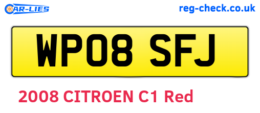 WP08SFJ are the vehicle registration plates.