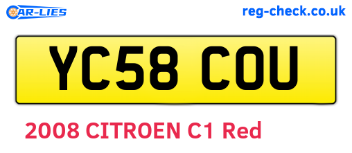 YC58COU are the vehicle registration plates.