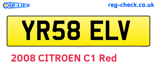 YR58ELV are the vehicle registration plates.
