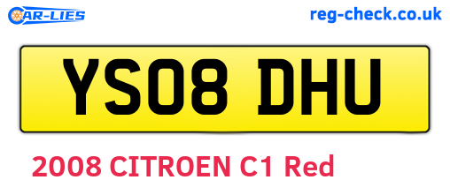 YS08DHU are the vehicle registration plates.