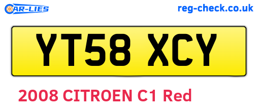 YT58XCY are the vehicle registration plates.